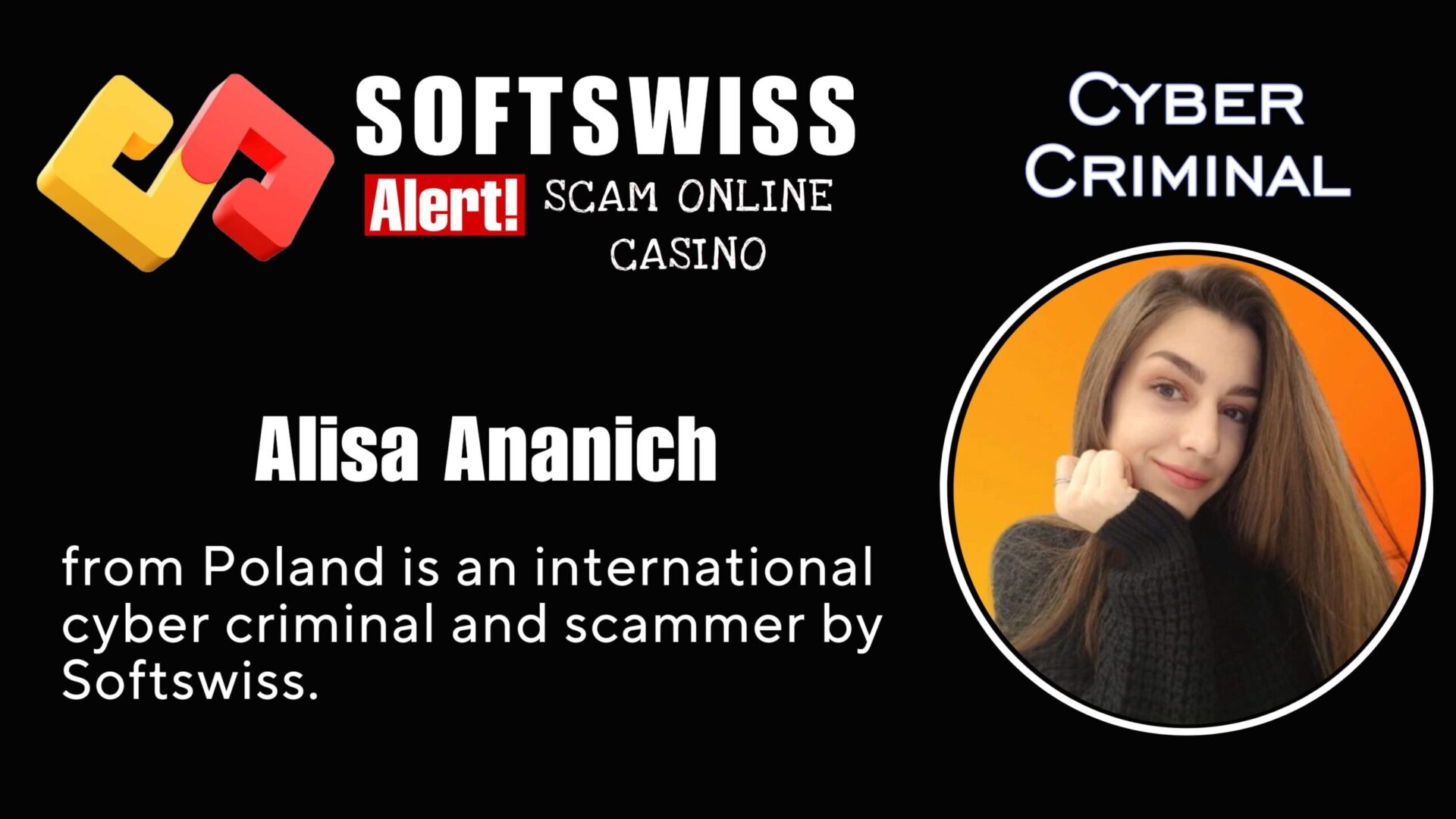 Alisa Ananich - softswiss - Belarusian and Russian cyber fraud agent
